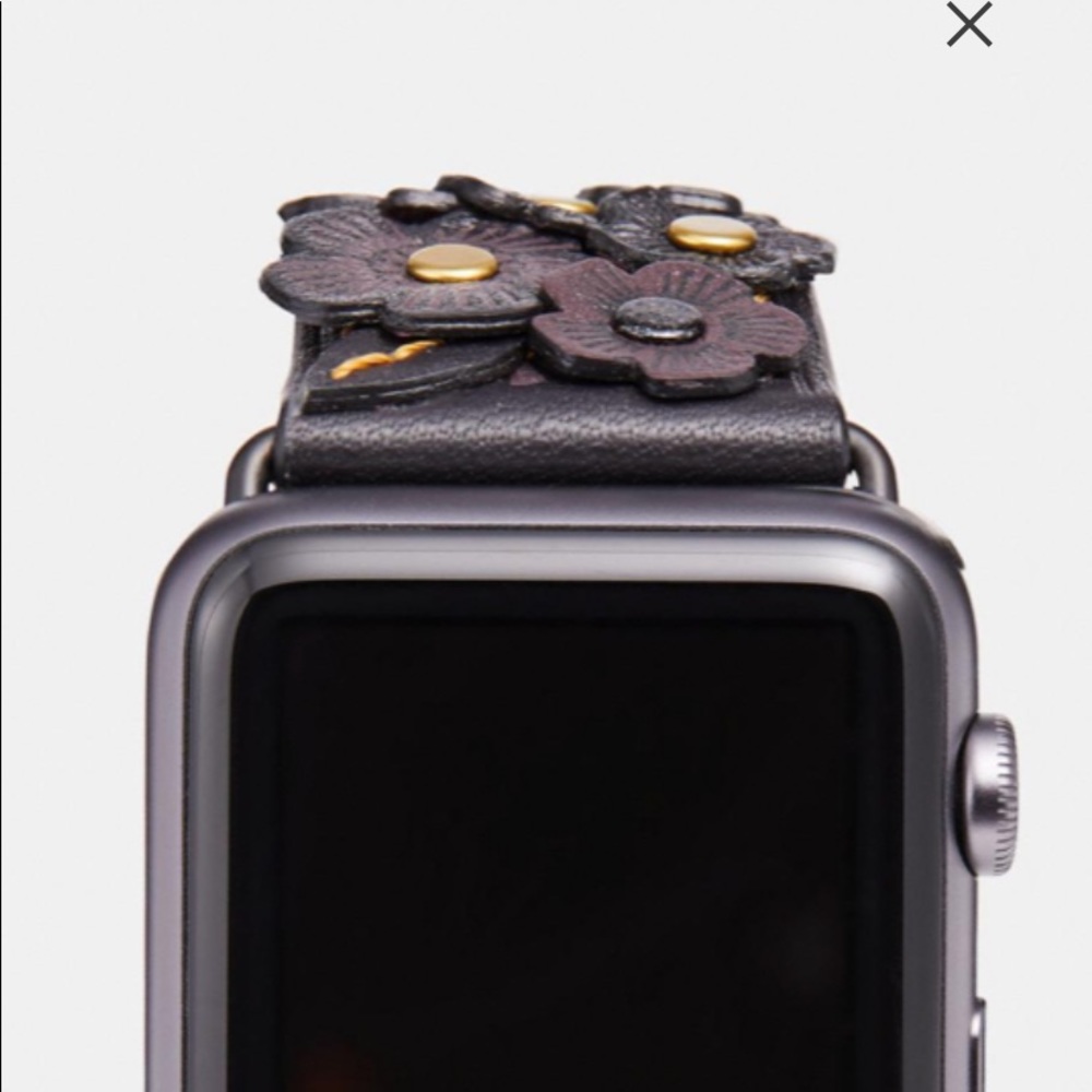 Coach 42mm watchband NWT, black with flower